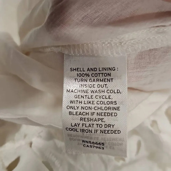 Nordstrom COTTON EYELET MIDI DRESS IN IVORY CLOUD SZ M - Picture 13 of 13